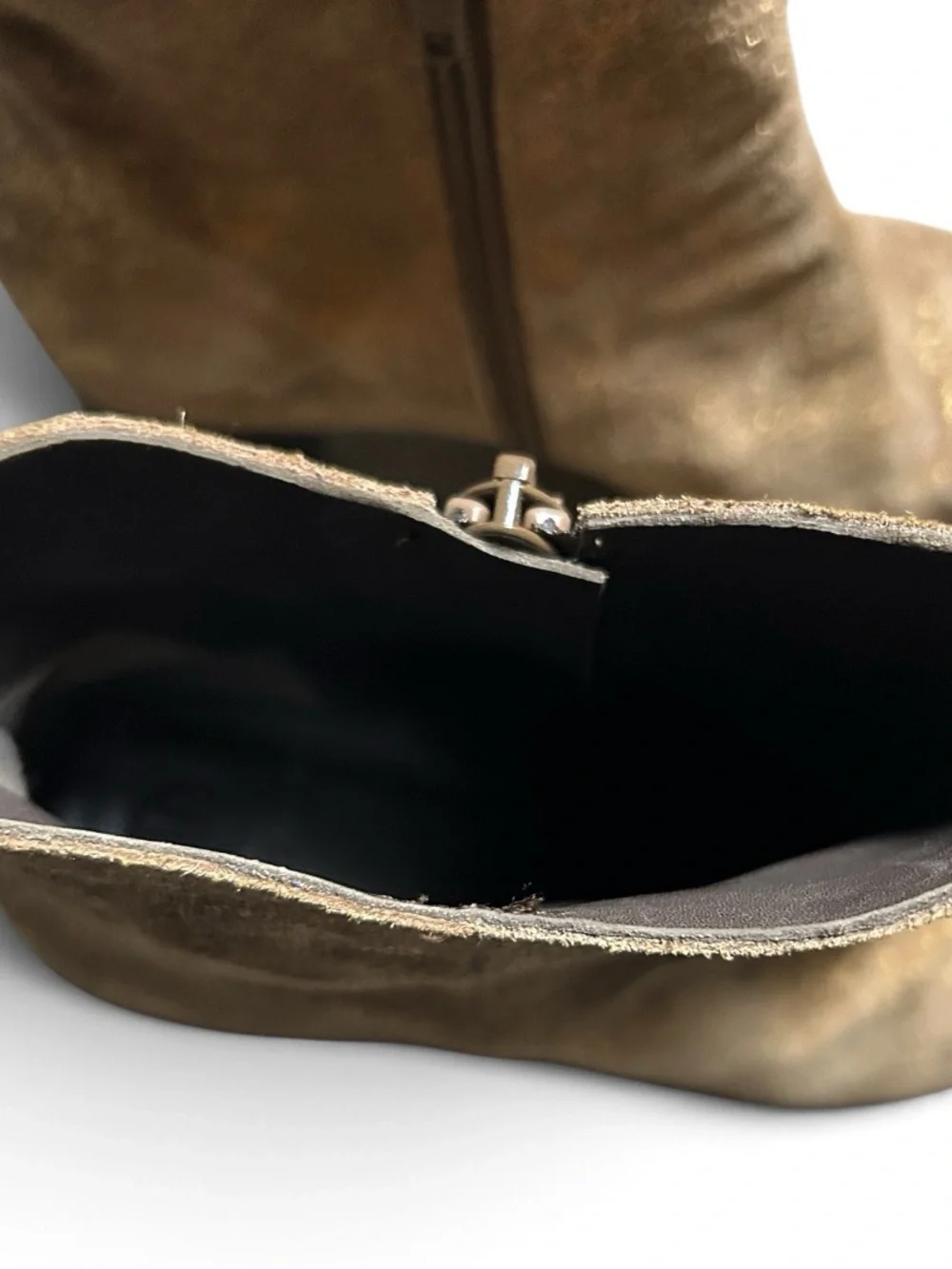 Cucuco Gold Shimmer Ankle Boots Pointed Toe Block Heel Size EU 38.5 US 8